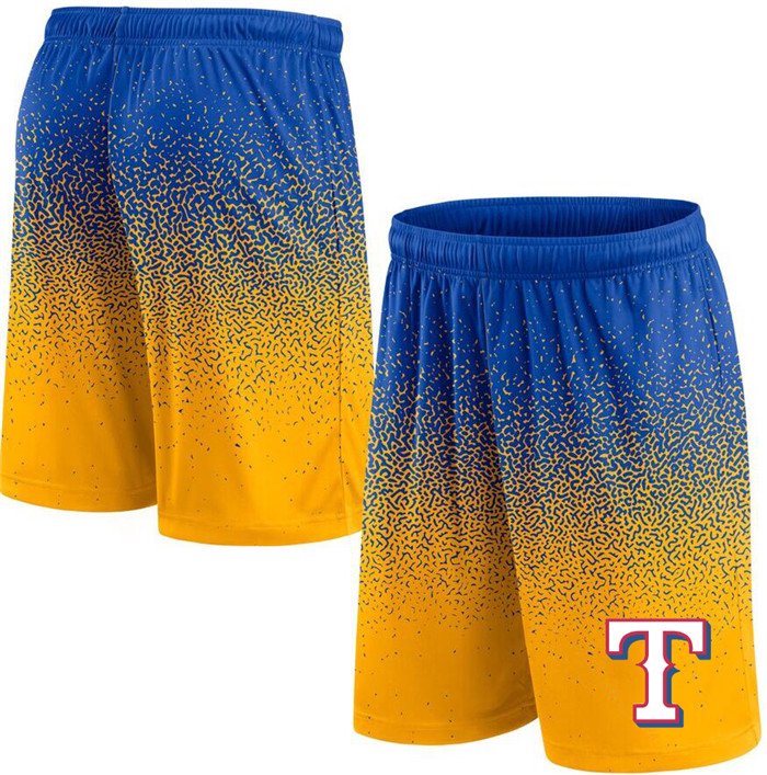 Men's Texas Rangers Royal/Yellow Ombre Shorts Men's Texas Rangers Royal/Yellow Ombre Shorts